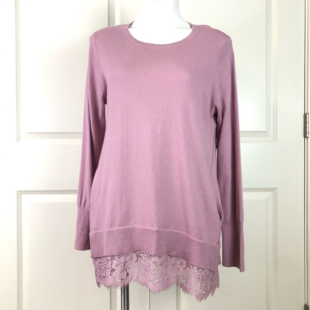 LOGO Lori Goldstein Size M Lavender Cashmere Blend